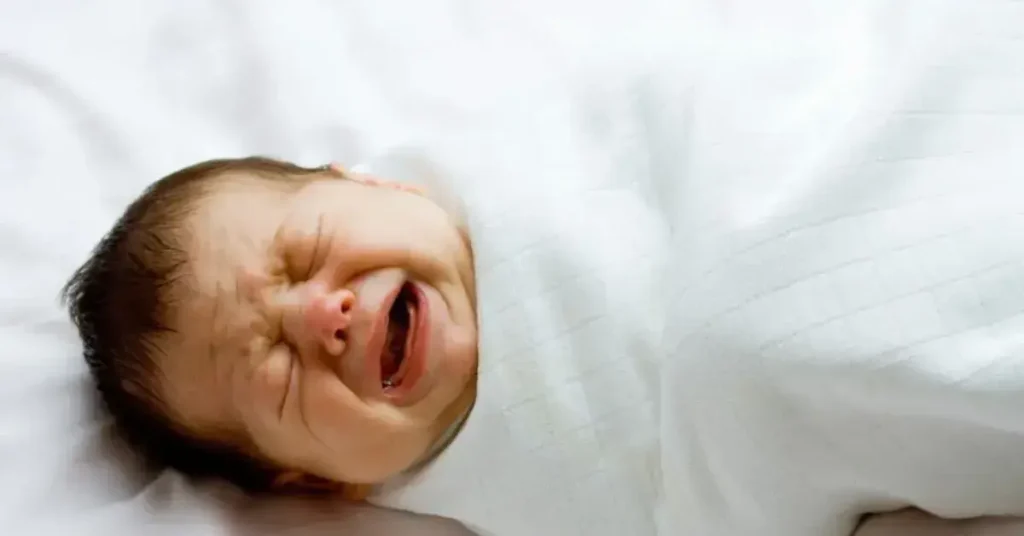 Newborn is looing distress during the 'witching hour'